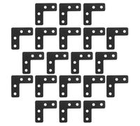 EXAOMBLE 50pcs L Shaped Shelf Brackets Black Cold Rolled Steel Right Angle Corner Braces with Smooth Burrfree Edge for Easy Vertical Connection, Suitable for Home and Office Shelves