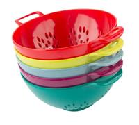 EXAOMBLE 5pcs Abs Plastic Vegetable Colanders for Washing Fruits and Vegetables with Multifunctional Storage and Draining Baskets for Kitchen and Housewarming Use Random Color