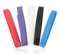 EXAOMBLE 5pcs Badminton Racket Grip Tape with Thin and Elastic Surface, Sweat Absorption, Pu and Eva Material, Anti-slip Handle Wrap for Tennis and Badminton Rackets