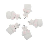 EXAOMBLE 5Pcs Flocking Bunny Charms Cute Cartoon Rabbit Pendants for Keychains Bags and Purses Lightweight and Unique Design for Daily Use and Gifting