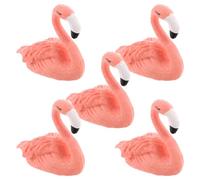 EXAOMBLE 5pcs Pink Flamingo Resin Nail Art Practice Stand with Stable Base for Beginners and Salon Use, Cute Nail Holder for Painting and Display