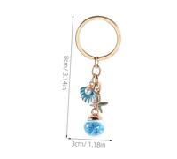 EXAOMBLE 5pcs Seashell and Pearl Keychain Charms Bag Pendants Lightweight Travel Friendly Beach Vacation Accessories for Women Handbag Backpack Decoration