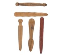 EXAOMBLE 5pcs Wooden Acupressure Sticks for Reflexology Foot Massage and Full Body Use, Handheld Manual Massage Tool Comprehensive Coverage, for Home and Travel
