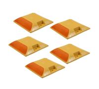 EXAOMBLE 5pcs Yellow Reflective Driveway Markers Plastic Raised Road Sign Reflectors for Enhanced Visibility Heavy Duty Road Safety Markers Versatile Application