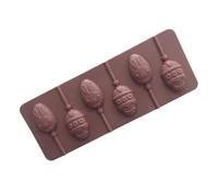 EXAOMBLE 6 Grids Silicone Easter Egg and Rabbit Lollipop Mold for Candy and Gelatins, Soft and Oven Safe DIY Chocolate Baking Mold Suitable for Freezing and Christmas Series