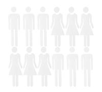 EXAOMBLE 6 Pairs Acrylic Restroom Identification Signs Self-adhesive Bathroom Door Stickers 20cm Silver Unisex Toilet Signs for Office and Home Decor