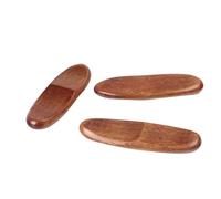 EXAOMBLE 6 Pcs Japanese-Style Wooden Chopsticks Rest and Spoon Holder with Unique and Elegant Design, Dual-Purpose Cutlery Rack for Dining Table Decor, Brown Natural Wood Chopstick Rest