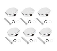 EXAOMBLE 6 Sets Folk Tuner Handles Guitar Tuning Caps Zinc Alloy String Tuner Caps for Electric Guitars and Stringed Instruments Silver Metal Folk Tuning Handles and Improving Timbre