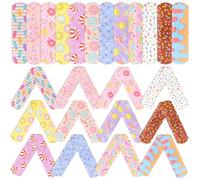 EXAOMBLE 60pcs Breathable Cartoon Bandages for Adhesive Finger and Fingertip Wound Stickers with Strong Adhesion Airflow Protection for Bleeding Cuts and Scratches Assorted Donut Designs