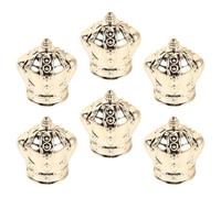 EXAOMBLE 6pcs Plastic Perfume Bottle Cap Replacement with Crown Design for 15mm Mouth Spray Bottles, Leakproof and Easy to Remove with Strong Sealing Tension, for Vanity Tables and Hotel