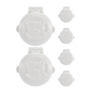 EXAOMBLE 6pcs Proof Button Safety Locks for Car and Washing Machine Abs Material with Safety Lock Design Ensuring Stability White Button Protective Covers