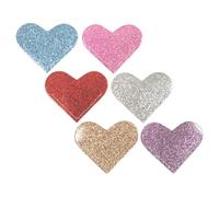 EXAOMBLE 6pcs Pu Heart Bookmarks Glitter Corner Page Markers with Comfortable Touch and Easy to Use Design, Elegant and Cute Reading Accessories for Classroom and Office