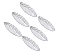 EXAOMBLE 6Pcs Small Boat-Shaped Egg Tart Molds Anodized Aluminum Alloy Baking Pans Creative Dessert Bakeware for Home Baking and DIY Pudding Pie