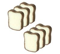 EXAOMBLE 6pcs Toast Design Sponge Thickened Sponge Simple Kitchenware Cleaner Assorted Color Dries Quickly Effective Cleaning Kitchen Dishwashing Tool