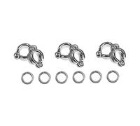 EXAOMBLE 6pcs U-shaped Stainless Steel Parrot Foot Rings Anklets for Birds Comfortable Open Design for Parrots Parakeets Cockatiels and Lovebirds