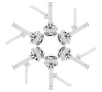 EXAOMBLE 6pcs Universal Toilet Flush Buttons 38mm Round Plastic Push Button Replacement for Flush Toilet with Anti-Rust Silver Finish Convenient to Replace Tank Supplies
