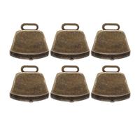 EXAOMBLE 6pcs Vintage Wind Chime Bells Mini Bells Copper Lightweight Decorative Cowbells and Distinct Sound for DIY Crafts and Farms Christmas