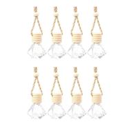 EXAOMBLE 8ml Glass Refillable Perfume Bottle Set 8pcs with Hanging Pendant for Car Hanging Decoration, Unique Shape and Delicate Appearance Design to Purify The Air