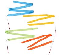 EXAOMBLE 8pcs Colorful Rhythmic Dance Ribbons Streamers for Twirling Gymnastics and Orange Green