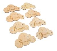 EXAOMBLE 8Pcs Milestone Cards Wooden Monthly Growth Signs for Newborn Photography Props for Shower and Birth Announcements Adorable Design for Capturing Special Moments