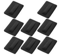 EXAOMBLE 8pcs Ultra Thin Black Synthetic Leather and Fabric Powder Applicators for Face Makeup with Portable Design and Effortless Cleaning Suitable for Daily Beauty Use