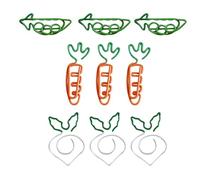 EXAOMBLE 9pcs Unique Metal Paper Clips with Carrot and White Radish Shapes, Assorted Colours, Sturdy and Not Easy to Break, for Holding Notes in Scrapbooks and Books, School and Office