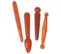 EXAOMBLE Acupressure Foot Massager Stick Set for Home Use 4pcs Wooden with Comfortable Grip Traditional Chinese Medicine Massage Tool for Trigger Point Therapy