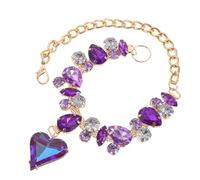 EXAOMBLE Adjustable Heart-shaped Plastic Pet Necklace for Cats and Puppies, Lightweight Decorative Bling Collar with Sparkling Elegance, for Wedding and Pet Costume Jewelry