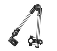 EXAOMBLE Adjustable Wheelchair Parasol Stand Metal Umbrella Holder for Wheelchair Tilt Sunshade Stand Clamp Bracket Black