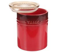 EXAOMBLE Airtight Ceramic Kitchen Canister with Lid Food Storage Jar for Tea Coffee Sugar Flour Elegant Red Porcelain Container for Household and Commercial Use