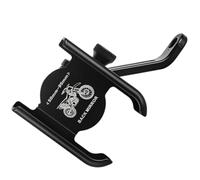 EXAOMBLE Aluminum Alloy Bike Phone Holder Handlebar Mount with High Durability and Mechanical Locking, Black Motorcycle Cell Phone Holder Compatible with Left and Right Rearview Mirror