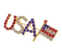 EXAOMBLE American Flag Pin Rhinestone Brooch with 3d Embossed Detail and Secure Fastening, Lightweight Alloy Fourth of July Brooch for Independence Day Veterans and Holiday Celebrations