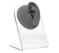 EXAOMBLE Artificial Ear Model for Earring Display and Piercing Practice Silicone Right Ear with Stand, Lightweight and Portable for Home or Jewelry Organization