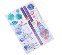 EXAOMBLE Astronaut Height Measurement Sticker for Bedroom and Kindergarten Wall Décor, PVC Material with Fine Picture Quality to Record Growth, Assorted Colour Growth Chart Decal