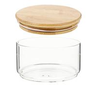 EXAOMBLE Bamboo Lid Sealed Glass Jar Storage Jar Food Grade Environmental Protection Material with Lid for Small Arts and Crafts Accessories and Candy Party Favors in Restaurant