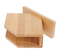 EXAOMBLE Bamboo Napkin Holder Fan Shape Tissue Stand Large Square Tissue Box 13x15cm Hotel Restaurant with Base