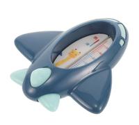 EXAOMBLE Bath Temperature Thermometer for Infants, Waterproof Liquid Water Temperature Gauge with LCD Display, Safe Bathing for Newborns, Navy Blue Airplane Design