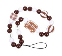 EXAOMBLE Bear Beads Design Phone Lanyard Wrist Strap Lightweight Decorative Phone Hanging Strap for Carrying and Anti-lost Use Stylish Cartoon Bear Mobile Chain