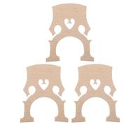 EXAOMBLE Cello Bridge Blank 3Pcs Full Size 4/4 Maple Wood Replacement Parts for Musical Instrument Repair and Student Use