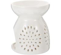 EXAOMBLE Ceramic Aromatherapy Oil Burner with Simple Design, White Essential Oil Burner Featuring Long Period Service Time and Easy to Carry, for Home Relaxation and Decoration