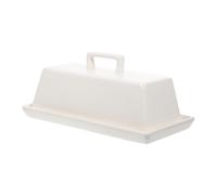 EXAOMBLE Ceramic Butter Container with Lid Heat Resistant Butter Plate for Kitchen and Restaurant Use Microwave Safe Decorative Cheese and Snack Storage Tray Premium Porcelain in Glossy