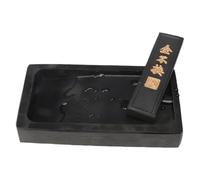 EXAOMBLE Chinese Calligraphy Grinding Inkstone 4-Inch Rectangular with Ink Stick for Writing, Drawing, and Student Art Practice