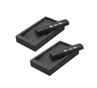 EXAOMBLE Chinese Calligraphy Ink Stone Rectangular Inkstone with Ink Stick Set Featuring Ribbed Stone and Carbon Material Practical Drawing Inkstone for Oriental Writing for Dip Pens