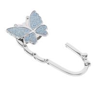 EXAOMBLE Clipa2 Handbag Hanger Portable Butterfly Foldable Purse Hook with Alloy Material and Matte Finish, Stylish Blue Purse Holder Hook for Table, Space Saving Hanging Bag Support