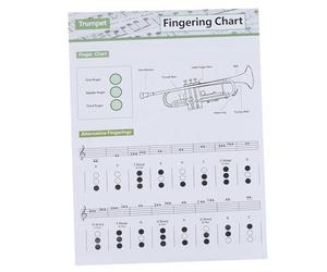 EXAOMBLE Coated Paper Trumpet Chord Chart for Beginners Printing Easy to Read Practice Chart for Beginners Large Size Trumpet Fingering Diagram Random Color