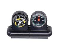 EXAOMBLE Compact Vehicle Compass with Thermometer for Car Use, Plastic Omnidirectional Design, Black Colour Suitable for Office and Outdoor Activities, Accurate Temperature Display