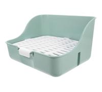 EXAOMBLE Corner Pet Toilet Tray for Rabbit and Guinea Pig, Large Mint Green Plastic Litter Box with Stable Four-Corner Design, Splash-Proof Potty Pan Suitable for Chinchillas
