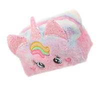 EXAOMBLE Creature Cosmetics for Bag Mythical Teen Makeup with Cute Plush Spacious Interior and Convenient Design, Pink Toiletry Pouch for Organizing Travel the Go