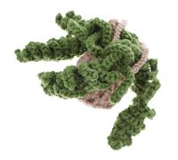 EXAOMBLE Crochet Potted Car Mirror Hanging Ornament Interior Decor Unique Knitted Plant Accessory for Vehicle Dashboard and Rearview Mirror Drivers