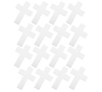 EXAOMBLE Cross Mesh Canvas Sheet Blank Grid Plastic White 16pcs 3.07x2.17 Inch Reusable with Smooth Surface for Cross Stitch and Crochet DIY Craft Projects